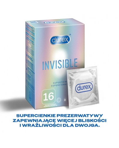 Durex Invisible prezerwatywy supercienkie 16 sztuk [DOSTAWA 0ZŁ]