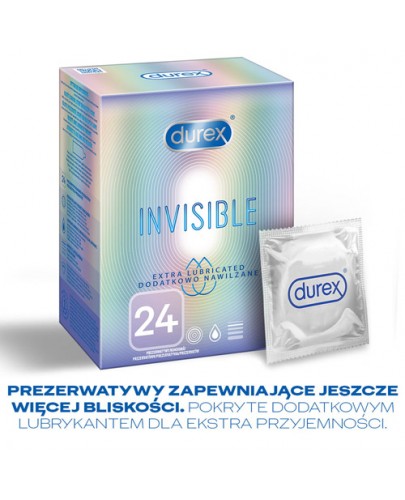 Durex Invisible prezerwatywy dodatkowo nawilżane 24 sztuki
