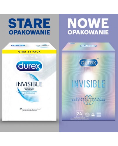 Durex Invisible prezerwatywy dodatkowo nawilżane 24 sztuki