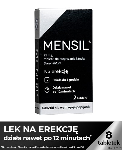Mensil 25mg (Sildenafil) lek na erekcję 8 tabletki do żucia