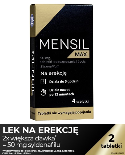 Mensil Max (Sildenafil 50mg) lek na erekcję 2 tabletki