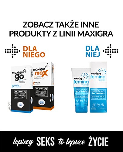 Maxigra Max 50 mg (Sildenafil) na zaburzenia erekcji 4 tabletki