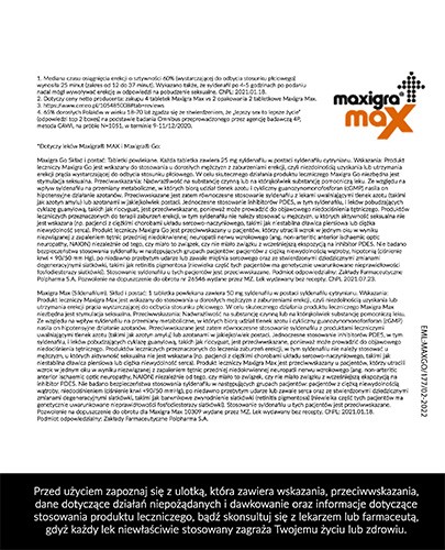 Maxigra Max 50 mg (Sildenafil) na zaburzenia erekcji 4 tabletki