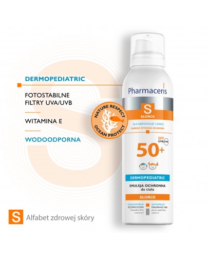 Pharmaceris S Emulsja ochronna dla niemowlat i dzieci SPF50+ spray 150 ml [Nowa Formuła]