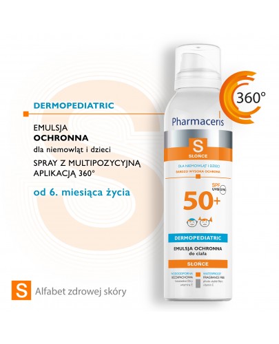 Pharmaceris S Emulsja ochronna dla niemowlat i dzieci SPF50+ spray 150 ml [Nowa Formuła]