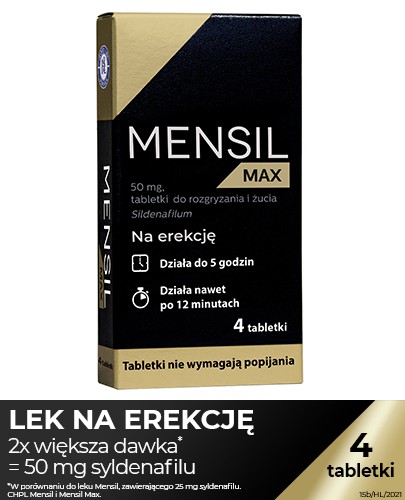 Mensil Max (Sildenafil 50mg) lek na erekcję 4 tabletki