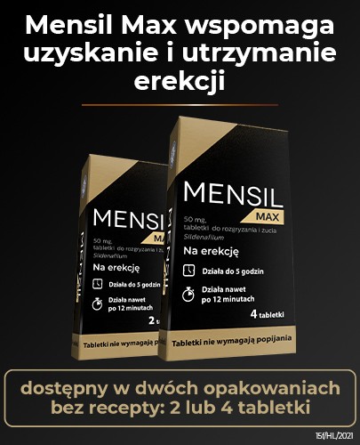 Mensil Max (Sildenafil 50mg) lek na erekcję 4 tabletki