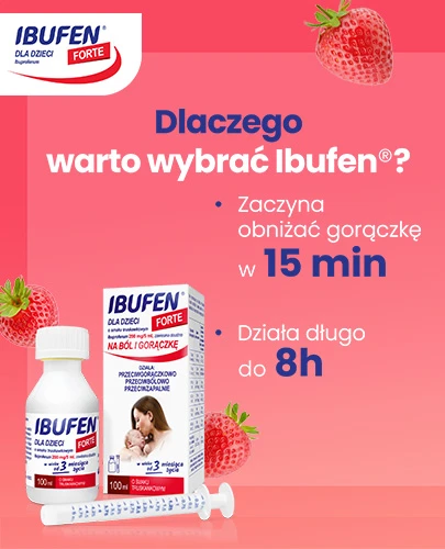 Ibufen dla dzieci Forte 200mg/5ml zawiesina o smaku truskawkowym dla dzieci 3m+ 100 ml