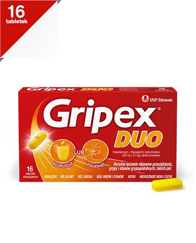 Gripex Duo 500 mg + 6,1 mg 16 tabletek