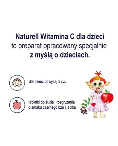 Naturell Witamina C dla dzieci 60 tabletek [+ kolorowanka Naturell]