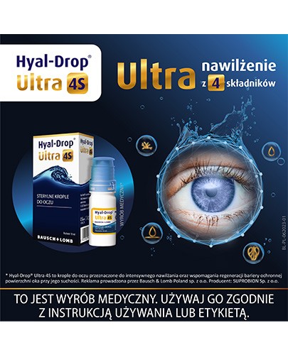 Hyal-Drop Ultra 4S intensywnie nawilżające krople do oczu 10 ml