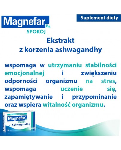 Magnefar B6 Spokój 30 tabletek powlekanych