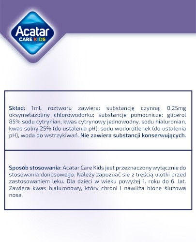 Acatar Care Kids aerozol do nosa 0,25 mg/ml 15 ml