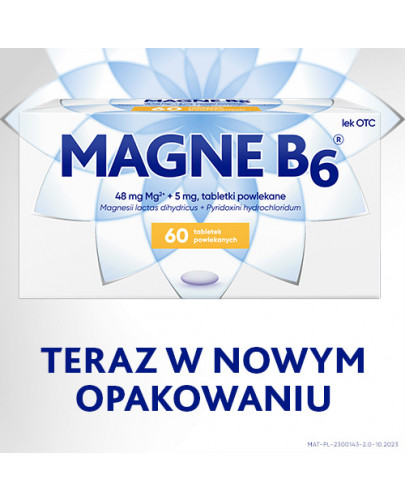 Magne B6 (48 mg + 5 mg) lek na niedobór magnezu 60 tabletek powlekanych