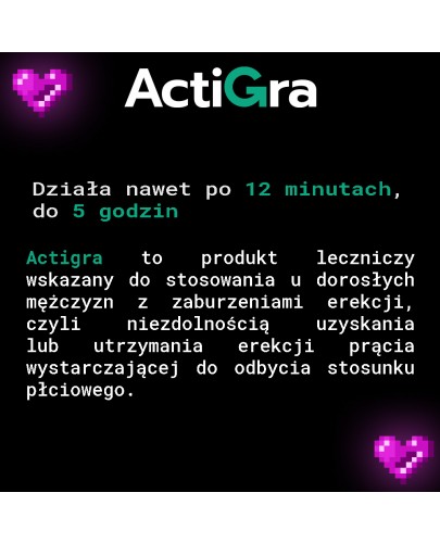 Actigra 25 mg 4 tabletki powlekane