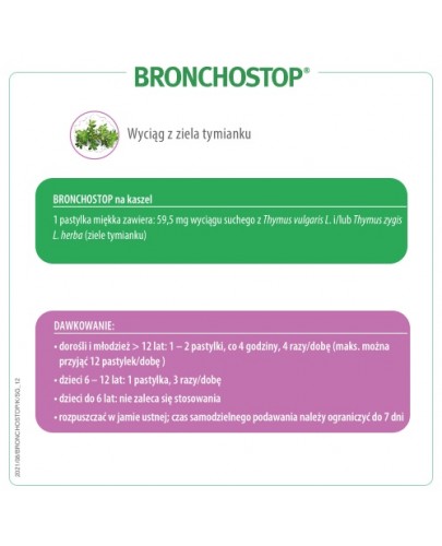 Bronchostop na kaszel 59,5 mg 20 pastylek miękkich