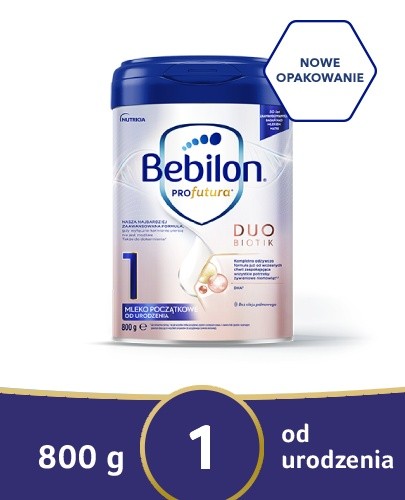 Bebilon 1 ProFutura Duobiotik mleko początkowe od urodzenia 800 g Lekko wgnieciona puszka