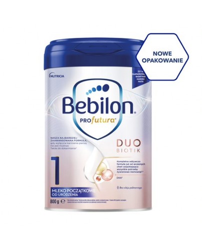 Bebilon 1 ProFutura Duobiotik mleko początkowe od urodzenia 800 g Lekko wgnieciona puszka
