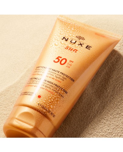 Nuxe Sun Mleczko do opalania do twarzy i ciała SPF50 150 ml [Kup 2x produkt Nuxe a otrzymasz kosmetyczkę]