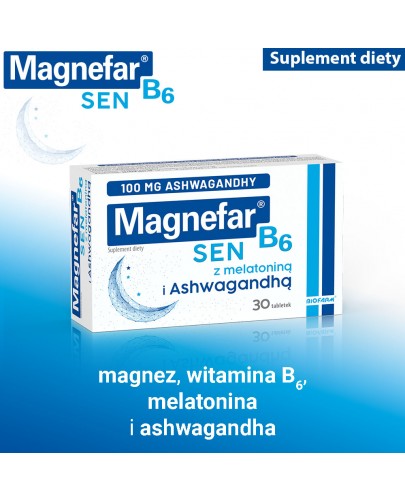 Magnefar B6 Sen z melatoniną 30 tabletek