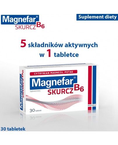 Magnefar B6 skurcz 30 tabletek