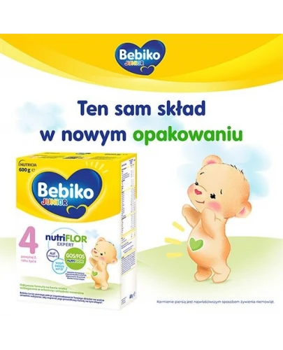 Bebiko 4 Junior Nutriflor expert mleko modyfikowane powyżej 2 roku życia 600 g