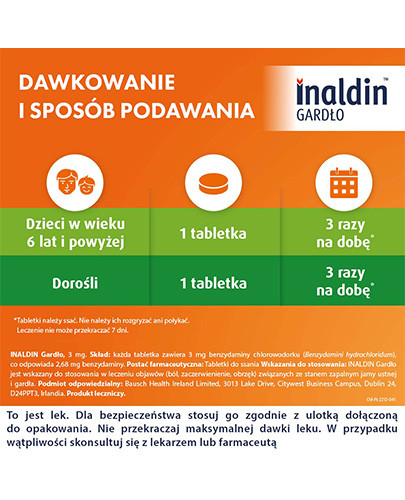 Inaldin Gardło 3 mg 20 tabletek do ssania