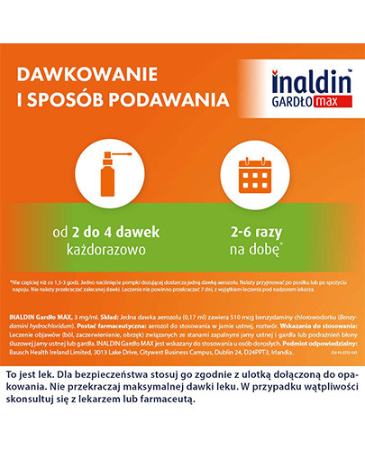 Inaldin Gardło Max 3 mg/ml aerozol do stosowania w jamie ustnej 30 ml