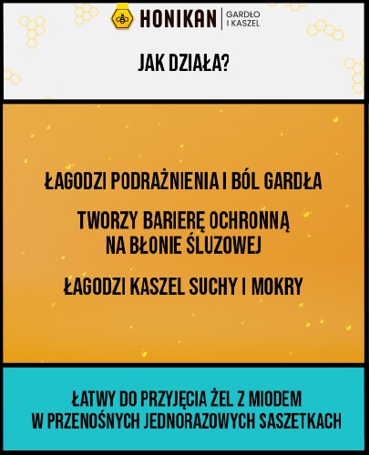 Honikan Gardło i kaszel żel w saszetkach na gardło i kaszel 10 saszetek