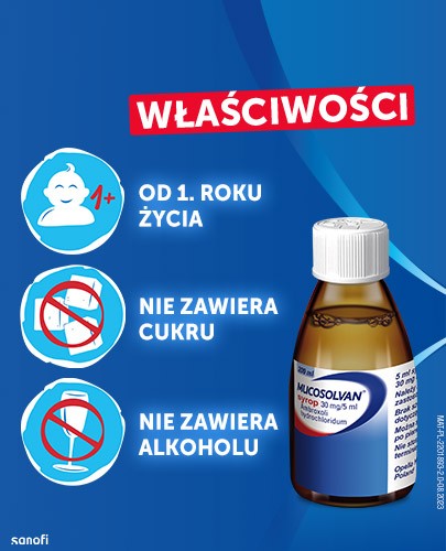 Mucosolvan Mini 15mg/5 ml syrop dla dzieci na kaszel 100 ml + Mucosolvan syrop na kaszel 30mg/5ml 200 ml [ZESTAW]