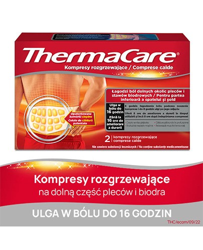 ThermaCare kompresy rozgrzewające na dolne okolice pleców i stawy biodrowe 2 sztuki