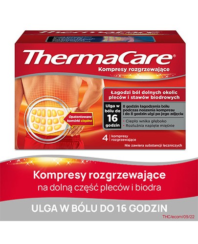 ThermaCare kompresy rozgrzewające na dolne okolice pleców i stawy biodrowe 4 sztuki