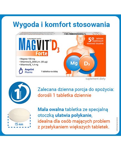 Magvit Forte D3 50 tabletek dojelitowych