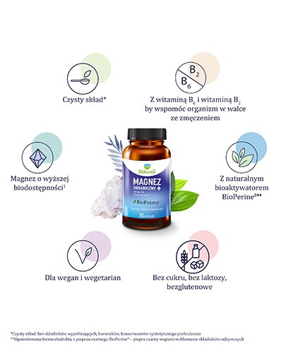 Naturell Magnez organiczny+ 50 kapsułek