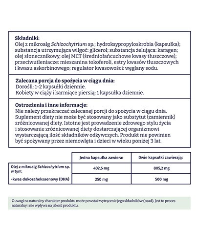 Naturelle Omega-3 z alg 90 kapsułek wegańskich