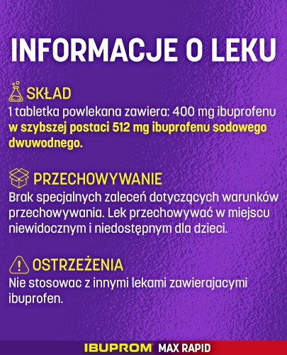 Ibuprom Max Rapid 400 mg 12 tabletki powlekane