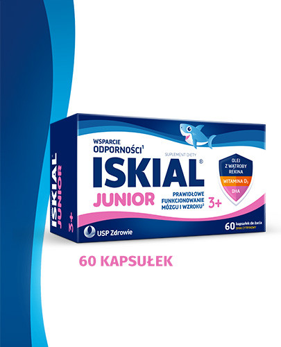 Iskial Junior smak cytrynowy 60 kapsułek do żucia