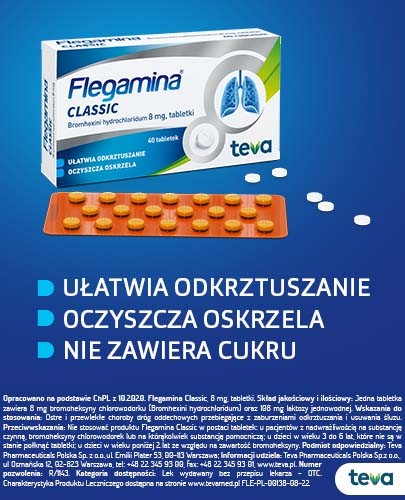 Flegamina 8 mg 20 tabletek
