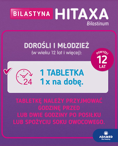 Bilastyna Hitaxa 20 mg 10 tabletek