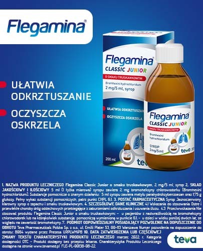 Flegamina Junior syrop 2mg/5ml o smaku truskawkowym 200 ml