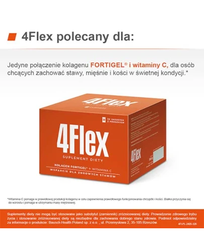 4 Flex, kolagen fortigel + witamina C, saszetki, 30 sztuk