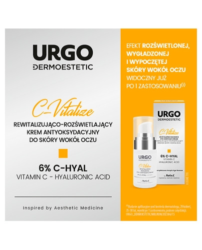 Urgo Dermoestetic C-Vitalize rewitalizująco-rozświetlający krem do skóry wokół oczu 15 ml