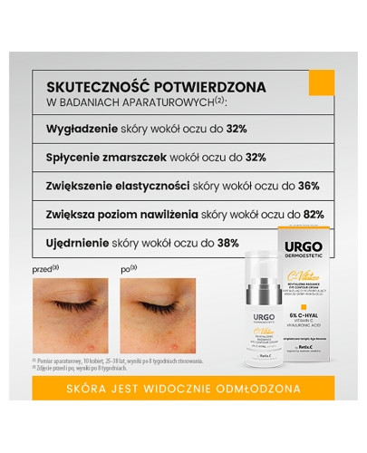 Urgo Dermoestetic C-Vitalize rewitalizująco-rozświetlający krem do skóry wokół oczu 15 ml