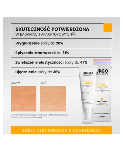 Urgo Dermoestetic C-Vitalize rewitalizująco-rozświetlający krem do twarzy, szyi i dekoltu 48 ml