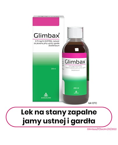 Glimbax 0,74 mg/ml roztwór do płukania jamy ustnej i gardła 200 ml