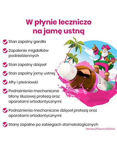 Glimbax 0,74 mg/ml roztwór do płukania jamy ustnej i gardła 200 ml