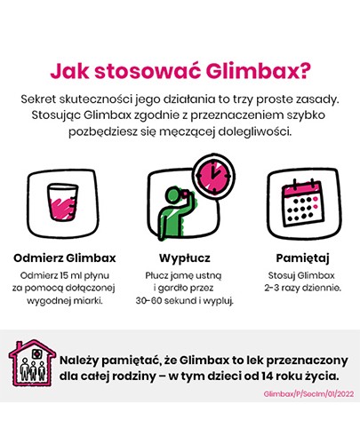 Glimbax 0,74 mg/ml roztwór do płukania jamy ustnej i gardła 200 ml