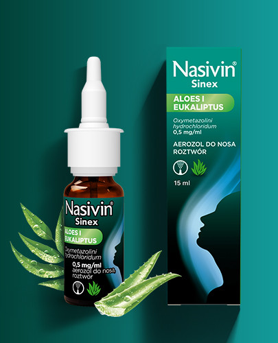 Nasivin Sinex Aloes i Eukaliptus 0,5mg/ml aerozol do nosa 15 ml