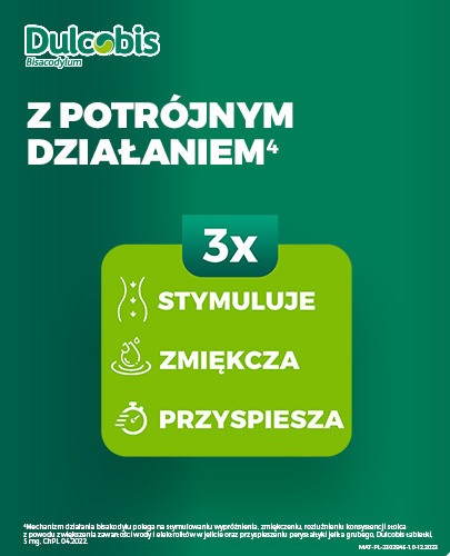 Dulcobis krótkotrwałe leczenie zaparć 5mg 20 tabletek dojelitowych 