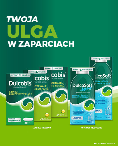 Dulcobis krótkotrwałe leczenie zaparć 5mg 20 tabletek dojelitowych 